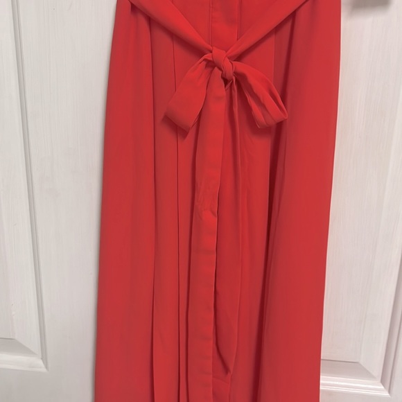 Nanette Lepore Coral Hidden Button Front Tie Waist Dress Size 6 - Picture 3 of 5